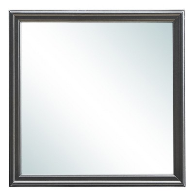 GlasFlength Decorative Wall Mirrors Contemporary Framed Mirror with Metallic Finish Simple Design for Modern Living Room, Black, 38"*1"*38"