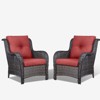 Buenhomino Patio Wicker Chairs Set of 2, Patio Rattan Dining Chairs with 4-inch Seat Cushions, High Back and Curved Armrest for Garden Backyard Deck - 2 of 4
