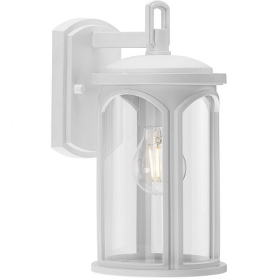 White and Clear Glass Outdoor Wall Lantern