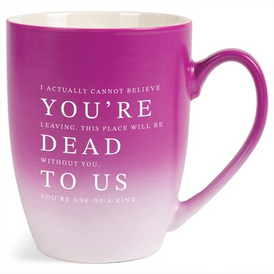 Elanze Designs 12 Ounce Ceramic Decorative Laser Engraved Giftable Novelty Tea Coffee Cup Mug Pink and White You're Dead To Us