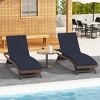 WestinTrends All Weather Wicker Outdoor Patio Chaise Lounge with Cushion (Set of 2) - 2 of 3