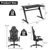 Costway Z-Shaped Racing Style Desk &  Massage Gaming Chair Set for Home Office - 3 of 3