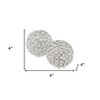 HomeRoots Set of Two Clear And Silver Faux Crystal And Steel Decorative Orb Tabletop Sculptures - 3 of 4