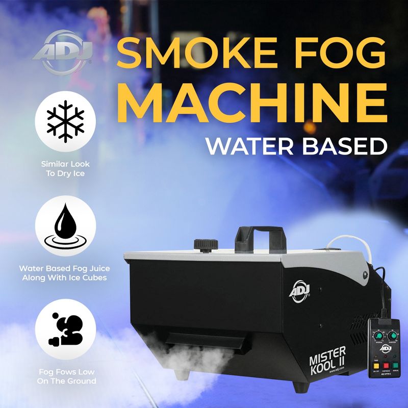 American DJ Mister Kool II Low Lying Water Based Smoke Fog Machine  (2 Pack), 2 of 7