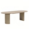 Christopher Knight Home Damian 88" Modern Minimalist Oval 6 Seater Dining Table with Double Pedestal Base Natural - 4 of 4