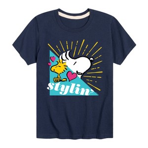 Boys' - Peanuts - Snoopy Woodstock Stylin Short Sleeve Graphic T-Shirt - 1 of 4
