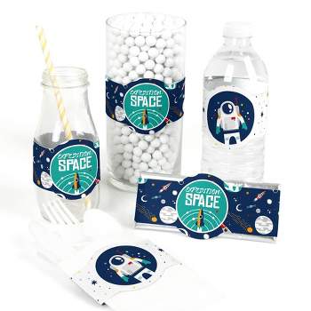 Space Theme Kids Birthday Water Bottle Labels Great for all sorts of  parties and get togethers easy to use self stick labels Planets comet