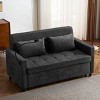 Sleeper Sofa Bed Modern Convertible Loveseat with USB Ports and Side Pockets for Living Room 56.9" - 3irtyhousy - 3 of 4