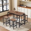 5-Piece Compact Dining Set Bar Table Set with Table and Stools, Modern, Industrial and Space-Saving for Dining Room and Breakfast Nook-ModernLuxe - 2 of 4