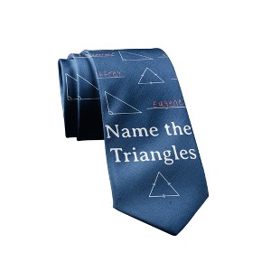 Crazy Dog T-Shirts Name The Triangles Necktie Funny Neckties for Men Nerdy Science Teacher Tie Novelty Mens Ties - 1 of 4