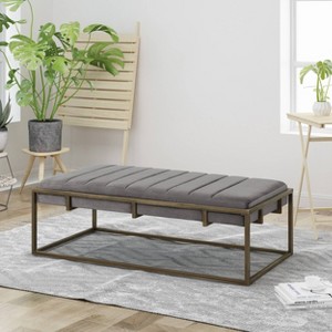 Magdalene Modern Velvet Ottoman Bench - Christopher Knight Home - 1 of 4
