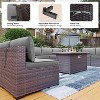 ALAULM Outdoor Patio Furniture Set Outdoor Sectional Rattan Sofa Set Brown Manual Wicker Patio Conversation Set with Cushions - 4 of 4