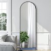 Spassway Arched Wood Full Length Mirror with Bracket Decorative Freestand Mirror Accent Wall Mirror for Living Room Bedroom Black - 2 of 4