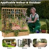 Dual-Section Raised Garden Bed with Trellis, Hanging Roof, Wooden Planter Box for Flowers, Herbs, Vegetables, 8 Drainage Holes, Fir Wood Construction - 3 of 4