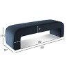 Lily 60‘’ Velvet Waterfall Upholstered Bench End of Bed, Entryway Ottoman with Storage, Large Size Footstool for Bedroom, Living Room - Maison Boucle - 3 of 4