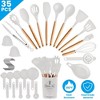 NewHome "35-Piece Kitchen Utensils Set with Holder – Complete Cooking & Baking Tools, Spatulas, Spoons, Tongs, Cups" White - 3 of 4