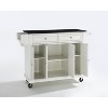 HomeStock  Full Size Granite Top Rolling Kitchen Island Storage Cart, Microwave Stand, Spice Rack, White - 4 of 4