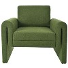 PAGED Modern Accent Chair, Boucle Fabric Arm Chair Wooden Single Sofa Chair for Bedroom, Living Room Furniture, Easy Assembly - 2 of 4
