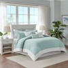 Okak Queen/King 3-Piece Jacquard Bed Duvet Cover Set Mini Set with Coral Embroidery,Comfortable Coverlet Bedding Sets,Dry Clean Only - 2 of 4