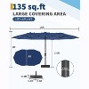 15FT Large Patio Umbrella with Base Included, Oversized Shade for 2-8 People, Double-Sided Rectangle Umbrella, Weighted Base for Pool, Deck, Backyard - 3 of 4