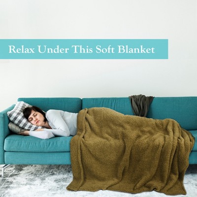 Green Sherpa Fleece Reversible Boys' Throw Blanket, 50"x60"