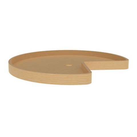 Rev-A-Shelf Single D Shape 28" Lazy Susan Organizer for Upper Corner Wall Kitchen Cabinets, Turntable Storage w/ Swivel Bearing, Wood, 4WLS201-28-BS52