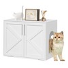 Cat Litter Box Enclosure, Hidden cat Litter Box Furniture with with 2 Doors and Pads, Wooden Kitty Litter Box Cabinet Furniture - 3 of 4