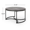 Nesting Coffee Tables Set Of 3 For Living Room,3 Piece Set Coffee Table,Modern Industrial Round Wood Coffee Table-Cuddlewood - 4 of 4