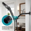 Cobbe Shower Arm with Flange and Teflon Tape, 10-Inches Wall Mounted Shower Pipe Arm Extension for Fixed Shower Head, Matte Black - 2 of 4