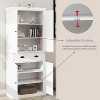 MAYEERTY White 71" Freestanding Kitchen Pantry, 4 Doors 1 Drawer 2 Adjustable Shelves - 3 of 4
