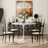 42.13"Modern Round Dining Table,Four Patchwork Tabletops with Solid Wood Veneer Table Top - 2 of 4