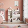 Kids 3-Tier Toy Storage Organizer Kids Bookshelf Double Sided Tray- 5 Compartment Bookshelf and Toy Shelf for Bedroom, Living Room, and Kindergarten - 3 of 4