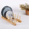 LunaLulinlk Set of 2 Bamboo Wooden Dish Rack, Plate Rack Stand Pot Lid Holder, Kitchen Cabinet Organizer for Bowl, Cup, Cutting Board and More - 4 of 4