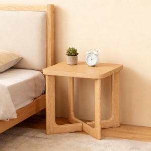 Spassway 24" Square Narrow Nightstands Wood Small Side Table Bedside Table with Criss Cross Table Legs Modern End Table for Bedroom Small Space - 1 of 4