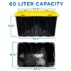 Mount-It! Heavy-Duty Plastic Storage Bins, Set of 3, 60 Liter Capacity - 3 of 4