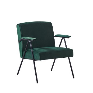 Infurnic Accent Chairs, Cozy Arm Chair with Soft Cushion and Solid Legs for Living Room, Bedroom, Reading, Reception, Green, 26.6"*28"*30.71" - 1 of 4