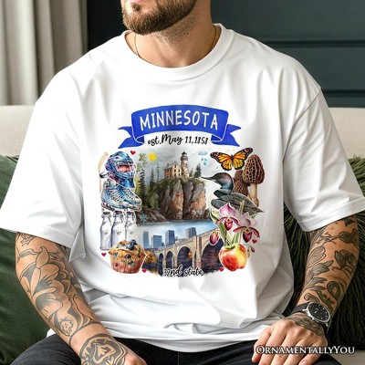 Artistic Minnesota State Themes and Landmarks T-Shirt, Tee for History and Travel Lovers| OrnamentallyYou
