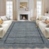 Modern Rugs for Bedroom 4x6 Ultra-Soft Scalloped Throw Rug Non-Slip Foldable Bordered Indoor Mats Stain-Resistant Low Pile Floor Rug for Playroom - 2 of 4
