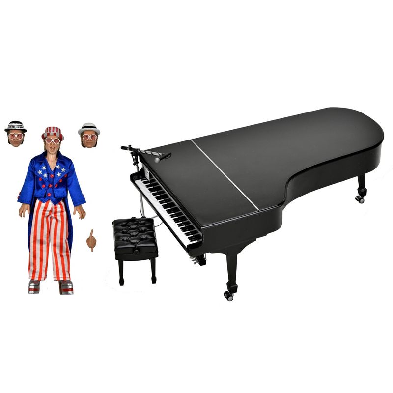 NECA Elton John with Piano Live in 1976 8&#34; Action Figure, 1 of 7