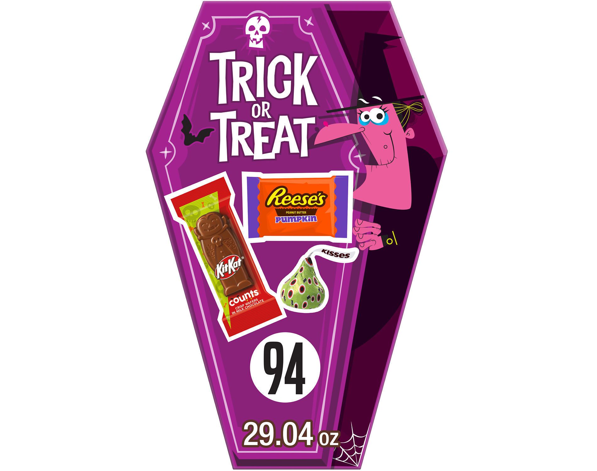 HERSHEY'S Milk Chocolate Assorted Trick or Treat Halloween Candy Coffin Gift Box - 29.04oz/94pc