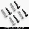 mDesign Metal Wall Mount Paper Towel Holder with Storage Shelf & Hooks - Black - 2 of 4