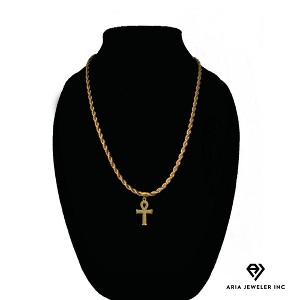 Aria Jeweler Inc Chain with Gold Ankh Pendent - 1 of 4