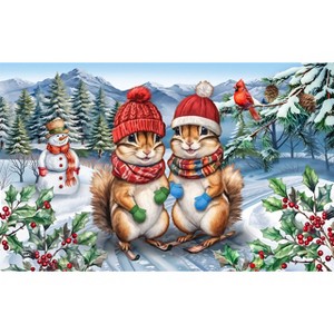 Briarwood Lane Winter Doormat 30x18 Indoor Outdoor Winter Chipmunks For Winter Doormat - 1 of 4
