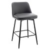 Sapphtopaz Modern Set of 2 Bar Stools 360°Swivel Upholstered Barstools with Backs and Metal Legs High Chair for Kitchen Island, Dining Room - 4 of 4