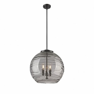 Athens Deco Swirl - 3 Light Pendant In Industrial Style-19.5 Inches Tall and 17.88 Inches Wide - 1 of 1