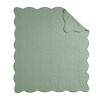 Sapphtopaz 72"x60" Oversized Blanket with Scalloped Edges, Soft Quilted Throw Blanket with Cotton Filling for Bed, Fluffy Bedding for Room - 4 of 4