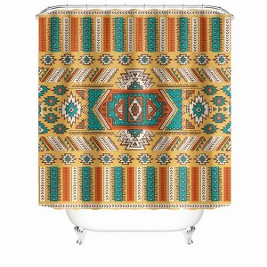 Yellow Retro Map Shower Curtains for Bathroom Waterproof Fabric Bath Curtain Durable Soft Stylish Bathroom Decor 72x72 Inch - 1 of 1