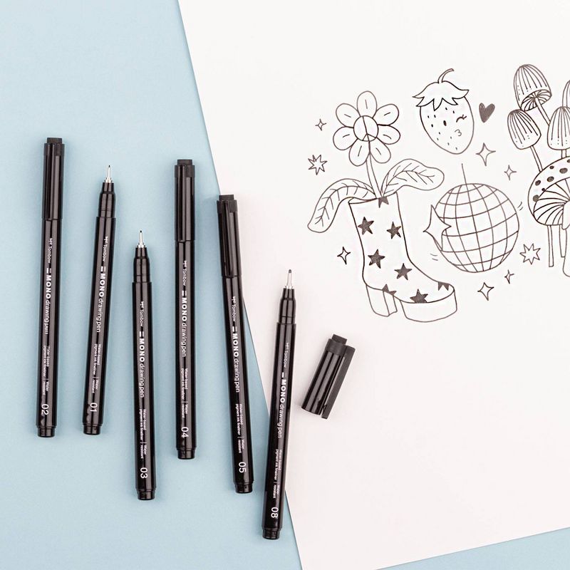 6ct MONO Drawing Pens Black - Tombow, 5 of 15