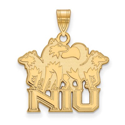 Black Bow Jewelry 14k Yellow Gold Northern Illinois Huskies NCAA Large Pendant