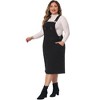 Agnes Orinda Women's Plus Size Overall Distressed Racerback with Pockets Denim Jumpers Dress - 3 of 4